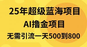 25年超级蓝海项目一天800+，半搬砖项目，不需要引流-巅峰资源网