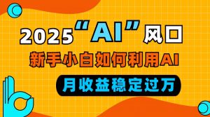 2025“ AI ”风口，新手小白如何利用ai，每月收益稳定过万-巅峰资源网