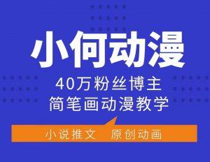 小何动漫简笔画动漫教学，40万粉丝博主课程，可做伙伴计划、分成计划、接广告等-巅峰资源网