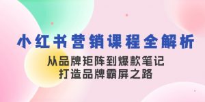 小红书营销课程全解析，从品牌矩阵到爆款笔记，打造品牌霸屏之路-巅峰资源网