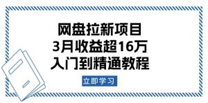 网盘拉新项目：3月收益超16万，入门到精通教程-巅峰资源网