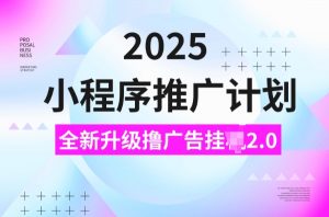 2025小程序推广计划，撸广告挂JI3.0玩法，日均5张【揭秘】-巅峰资源网