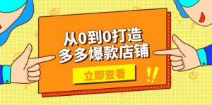 从0到0打造多多爆款店铺，选品、上架、优化技巧，助力商家实现高效运营-巅峰资源网