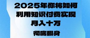 2025年，你将如何利用知识付费实现月入十万，甚至年入百万？-巅峰资源网