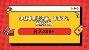 小红书评论单条0.5元，日入300＋，无上限，详细操作流程-巅峰资源网