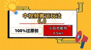 中视频搬运玩法6.0，利用软件双重去重，100%过原创，小白也能月入5w+-巅峰资源网