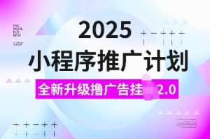 2025小程序推广计划，全新升级撸广告挂JI2.0玩法，日入多张，小白可做【揭秘】-巅峰资源网