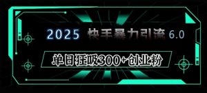 2025年快手6.0保姆级教程震撼来袭，单日狂吸300+精准创业粉-巅峰资源网