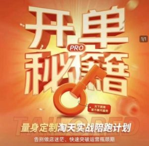 淘宝开单秘籍PRO，量身定制淘天实战陪跑计划，告别做店迷茫、快速突破运营瓶颈期-巅峰资源网