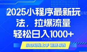 2025年小程序最新玩法，流量直接拉爆，单日稳定变现1000+-巅峰资源网