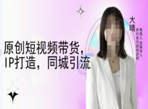 原创短视频带货，IP打造，同城引流-大晴自媒体教程-巅峰资源网
