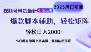 视频号带货最新4.0玩法，作品制作简单，当天起号，复制粘贴，轻松矩阵...-巅峰资源网