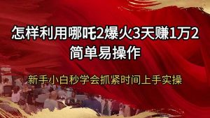 怎样利用哪吒2爆火3天赚1万2简单易操作新手小白秒学会抓紧时间上手实操-巅峰资源网