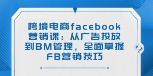 跨境电商facebook营销课：从广告投放到BM管理，全面掌握FB营销技巧-巅峰资源网