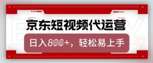 京东带货代运营，2025年翻身项目，只需上传视频，单月稳定变现8k【揭秘】-巅峰资源网