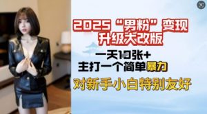 2025男粉变现全新玩法升级，日入上千简简单单，小白可轻松上手-巅峰资源网