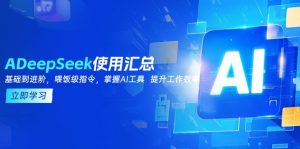 DeepSeek使用汇总，基础到进阶，提示词技巧，掌握AI工具  提升工作效率-巅峰资源网