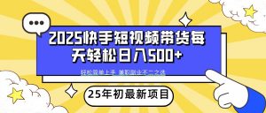 2025年初新项目快手短视频带货轻松日入500+-巅峰资源网