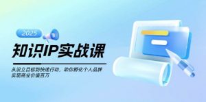 知识IP实战课，从设立目标到快速行动，助你孵化个人品牌，实现商业价值百万-巅峰资源网