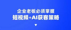企业短视频AI获客霸屏流量课，6步短视频+AI突围法，3大霸屏抢客策略-巅峰资源网