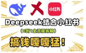 deepseek+小红书打造流量生产线实操课，0到1全流程拆解，搞钱嘎嘎猛-巅峰资源网