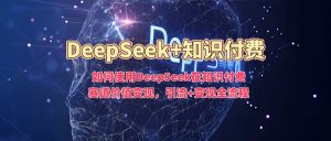如何使用DeepSeek在知识付费赛道价值变现，引流+变现全流程-巅峰资源网