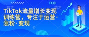 TikTok流量增长变现训练营，专注于运营·涨粉·变现-巅峰资源网