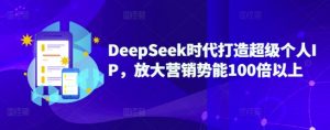 DeepSeek时代打造超级个人IP，放大营销势能100倍以上-巅峰资源网