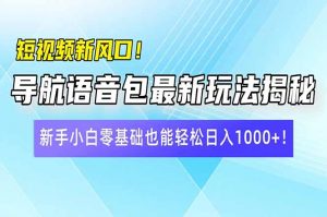 短视频新风口！导航语音包最新玩法揭秘，新手小白零基础也能轻松日入10...-巅峰资源网