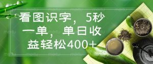 看图识字，5秒一单，单日收益轻松400+-巅峰资源网