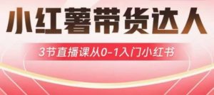 小红薯达人带货启航计划，3节直播课从0-1入门小红书-巅峰资源网