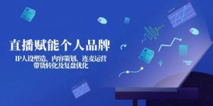 直播赋能个人品牌：IP人设塑造、内容策划、连麦运营、带货转化及复盘优化-巅峰资源网
