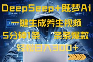DeepSeek+既梦Ai生成养生视频，5分钟一条，条条爆款，轻松日入300+-巅峰资源网