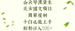 流量主长期收益项目，美女图片简单复制，小白也能上手，轻松日入5张-巅峰资源网