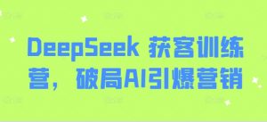 DeepSeek 获客训练营，破局AI引爆营销-巅峰资源网