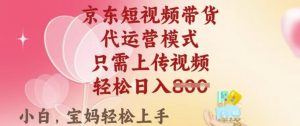 京东短视频带货，2025翻身项目，只需上传视频，单月稳定变现8k+【揭秘】-巅峰资源网