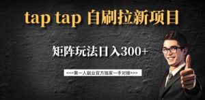 taptap拉新自刷项目，一个新用户14元，矩阵玩法日入300+-巅峰资源网