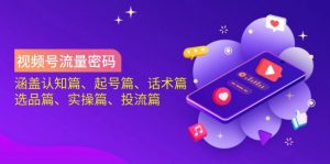 视频号流量密码：涵盖认知篇、起号篇、话术篇、选品篇、实操篇、投流篇-巅峰资源网