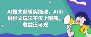 AI推文剪辑实操课，AI小说推文玩法不仅上限高，收益还可观-巅峰资源网