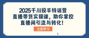 2025千川投手特训营：直播带货实操课，助你掌控直播间引流与转化！-巅峰资源网