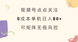 视频号点点关注，0成本单号80+，可矩阵，绿色正规，长期稳定【揭秘】-巅峰资源网