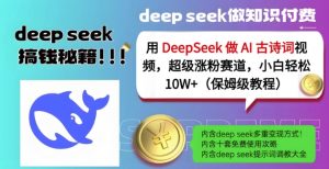 用DeepSeek做AI古诗词视频，超级涨粉赛道，小白轻松涨粉10W+(保姆级教程)-巅峰资源网