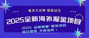 2025最新海外掘金项目 一台电脑轻松日入500+-巅峰资源网