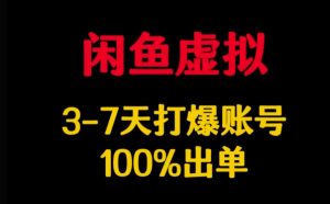 闲鱼虚拟详解，3-7天打爆账号，100%出单-巅峰资源网