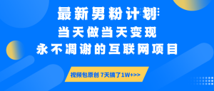 最新男粉计划6.0玩法，永不凋谢的互联网项目 当天做当天变现，视频包原...-巅峰资源网