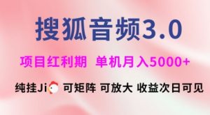 搜狐音频挂ji3.0.可矩阵可放大，独家技术，稳定月入5000+【揭秘】-巅峰资源网