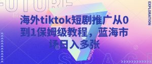 海外tiktok短剧推广从0到1保姆级教程，蓝海市场日入多张-巅峰资源网