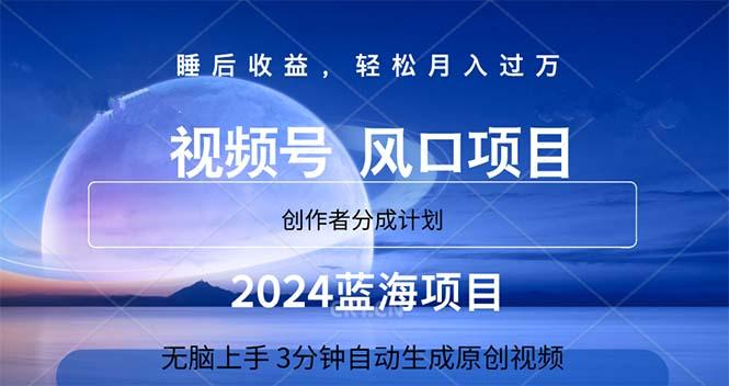 2024蓝海项目，3分钟自动生成视频，月入过万-巅峰资源网