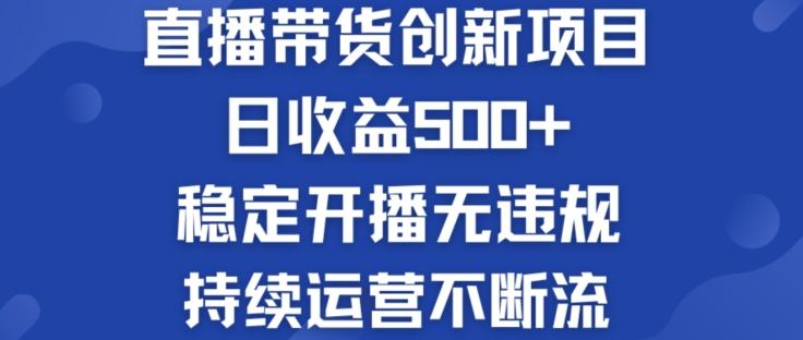 淘宝无人直播带货创新项目：日收益500+  稳定开播无违规  持续运营不断流【揭秘】-巅峰资源网