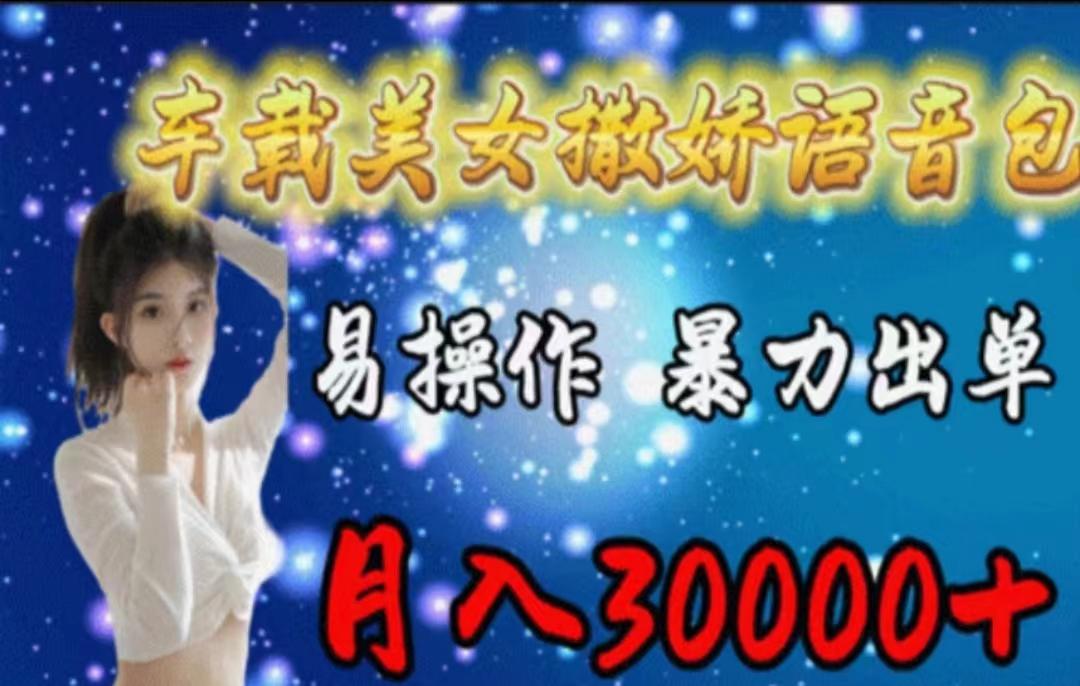 车载美女撒娇语音包，执行就出单，月入3000＋，小白看完课程就能马上实操-巅峰资源网